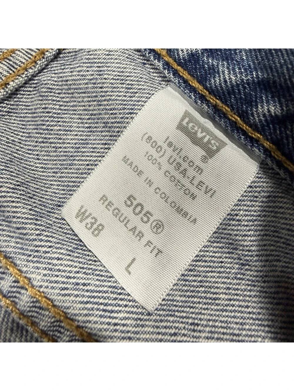VINTAGE Levi's 505 Men Shorts 36 Blue Denim Jeans Regular Fit Straight Leg Y2K